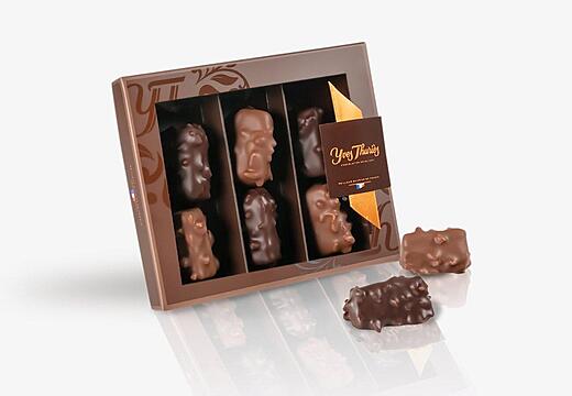 Boîte mini-rochers noir et lait x6